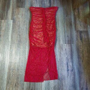 Majorelle Revolve Brady Dress in Red Lined Strapless Polkadots Size XL
